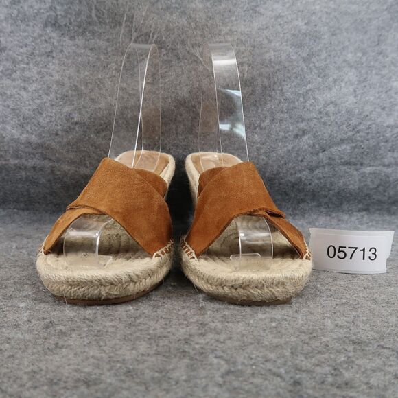 Bettye Muller Shoes Womens 8 Sandals Wedge Espadrille Slip On Leather Crisscross - Picture 2 of 14